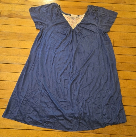 Carriage Court Vintage Lace Blue Sz M Nightgown Dress Short - Picture 5 of 7